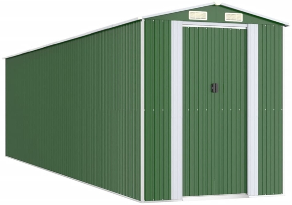 vidaXL Geräteschuppen Grün 192x772x223 cm Verzinkter Stahl 3147434