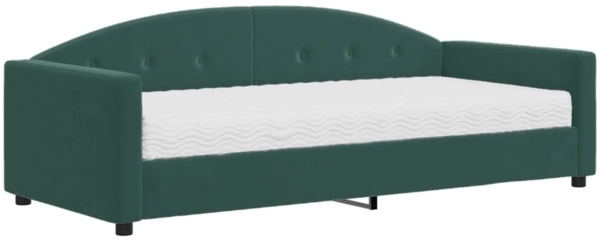 vidaXL Tagesbett mit Matratze Dunkelgrün 90x200 cm Samt 3197279
