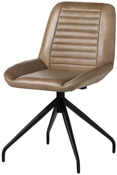 Stuhl Echtleder 49x56x83 beige IRON LABEL #609