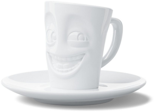 Fiftyeight Products Espresso Mug mit Henkel witzig weiß