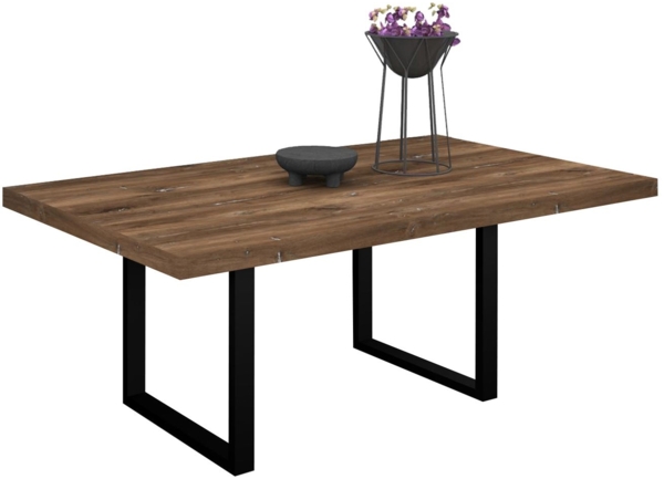 Esstisch Elgin 3 210x80x100 Metall+Holzwerkstoff Schwarz/Zinneiche