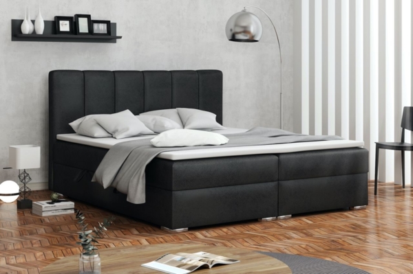 Boxspringbett ALVARA 140x200 cm Vintage Schwarz