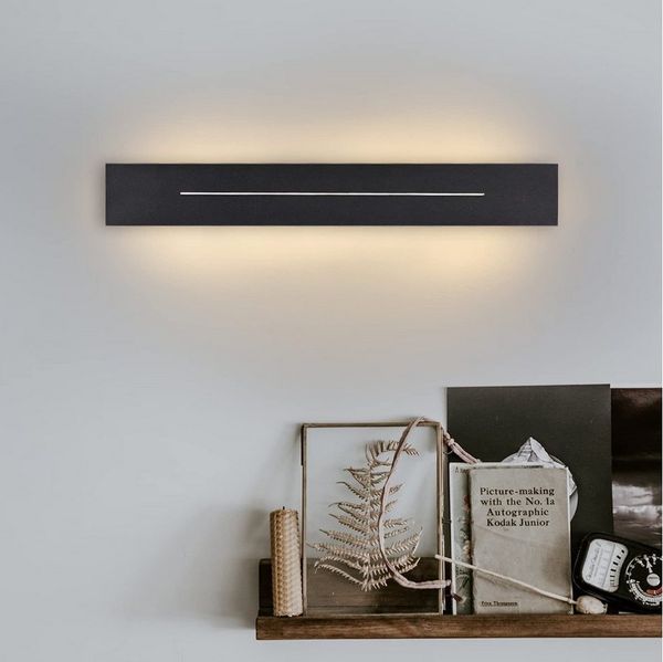 Nettlife LED Wandleuchte LED Wandleuchte 100cm Schwarz warmweiß schlanke, LED fest integriert, Warmweiß, für Treppenhaus Schlafzimmer Flur Wohnzimmer Kinderzimmer