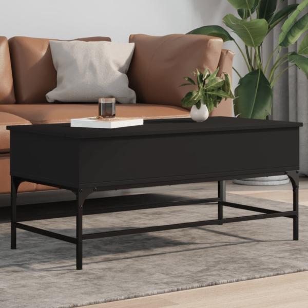 vidaXL Couchtisch Schwarz 100x50x45 cm Holzwerkstoff und Metall 845396