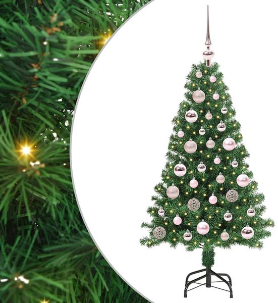 vidaXL Künstlicher Weihnachtsbaum mit 150 LEDs mit Ständer Grün 120 cm 3396893