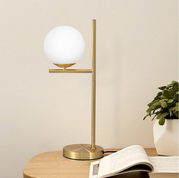 Nettlife Tischleuchte Schwarz Glas Modern E27 mit Schalter Nachttischlampe Metall Weiß, LED wechselbar, Wohnzimmer Schlafzimmer Kinderzimmer Büro