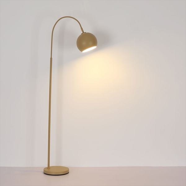 Bogenstehlampe, Metall, sandfarben, H 150cm Bild 8