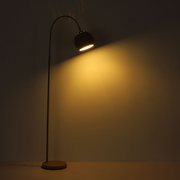 Bogenstehlampe, Metall, sandfarben, H 150cm Bild 7