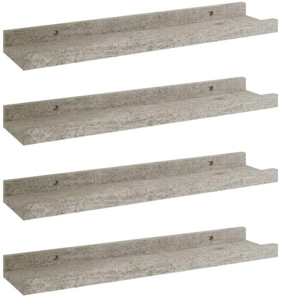 vidaXL Wandregale 4 Stk. Betongrau 40x9x3 cm 326704