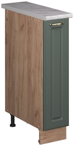 Apothekerschrank Fame-Line Grün-Gold Landhaus/Goldkraft Eiche 20 cm, AP Marmor Vicco