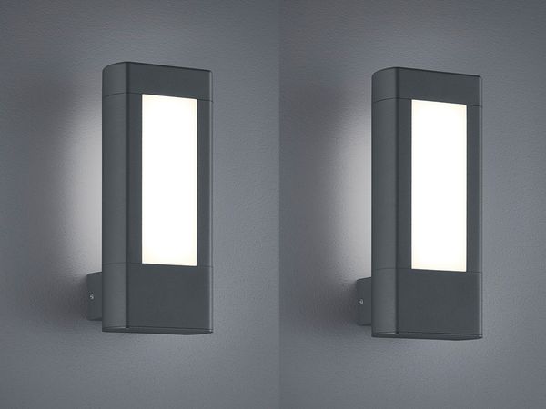 2er SET LED Außenwandlampen Anthrazit, Höhe 25cm