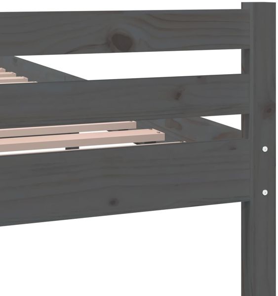 vidaXL Massivholzbett Grau 150x200 cm 5FT King Size [814826] Bild 7
