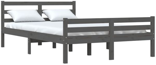vidaXL Massivholzbett Grau 150x200 cm 5FT King Size [814826] Bild 3