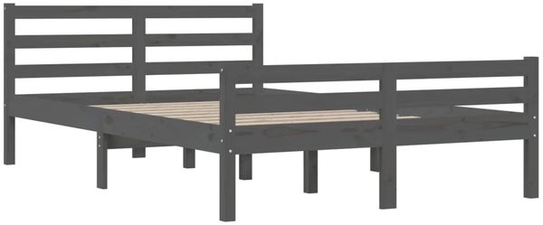 vidaXL Massivholzbett Grau 150x200 cm 5FT King Size [814826] Bild 4