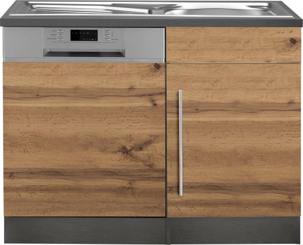 KOCHSTATION Spülenschrank KS-Samos 110 cm breit, inkl. Tür/Sockel für Geschirrspüler