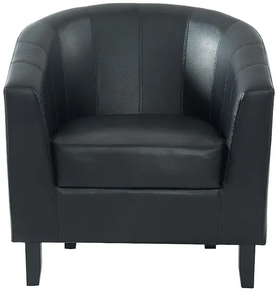 Vente-unique - CRISTOBAL Sessel Kunstleder Schwarz - B 71 cm x H 76 cm x L 78 cm