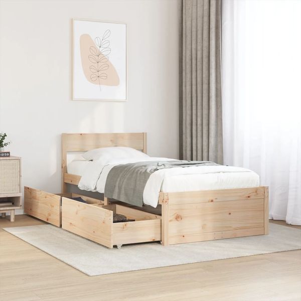 vidaXL Massivholzbett ohne Matratze 75x190 cm Kiefernholz 846807
