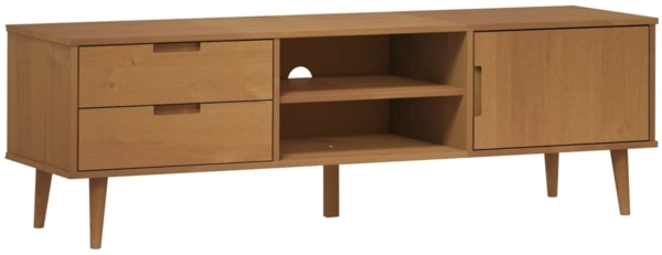 vidaXL TV-Schrank MOLDE Braun 158x40x49 cm Massivholz Kiefer 4013412