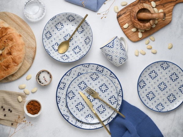 CreaTable, 17850, Serie Yara Blau, Geschirrset, Kombiservice 16 teilig Blau Bild 5