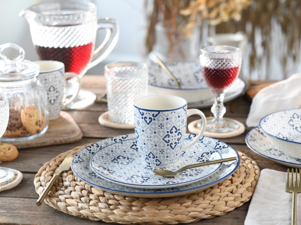 CreaTable, 17850, Serie Yara Blau, Geschirrset, Kombiservice 16 teilig Blau Bild 4