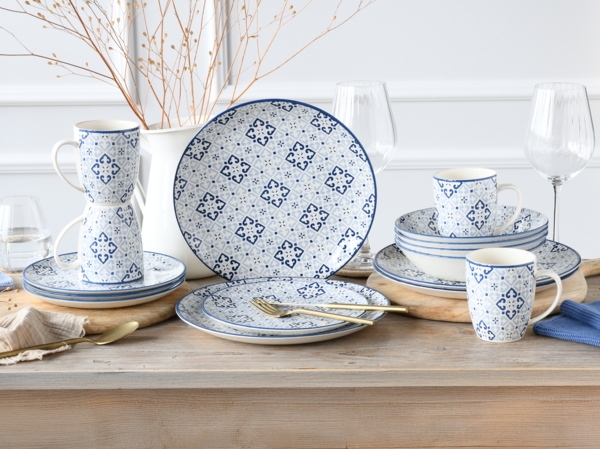 CreaTable, 17850, Serie Yara Blau, Geschirrset, Kombiservice 16 teilig Blau Bild 2