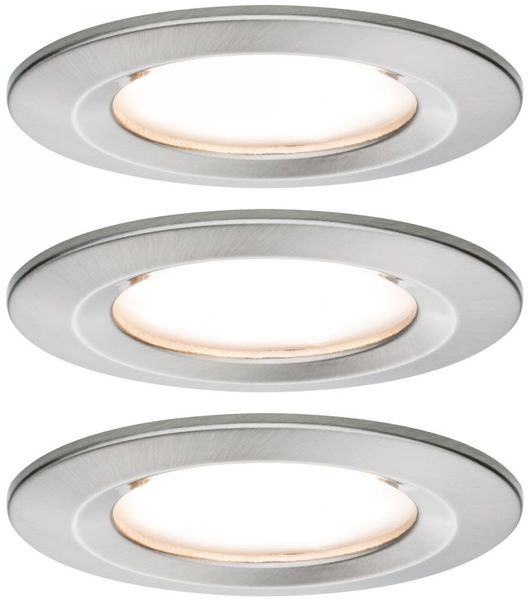 Paulmann No. 93873 Einbauleuchte LED Coin Slim IP44 rund 6W Eisen 3er-Set dimmbar
