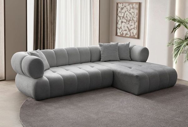 Skye Decor Ecksofa, L Form Bouclé-Bezug – 32 DNS Schaum, pflegeleicht