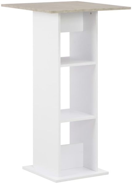 Bartisch Weiß und Beton 60 x 60 x 110 cm