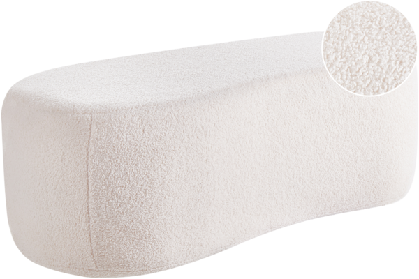 Pouf BAYARD Bouclé Cremeweiß Bild 1