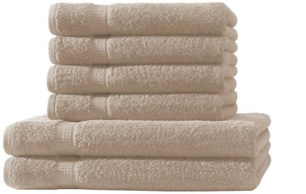 Hometex Premium Textiles Handtuch in Premium Qualität 500 g/m², Feinster Frottier-Stoff 100% Baumwolle, 2x Duschtuch + 4x Handtuch, Kuschelig weich, saugfähig, Extra schwere, flauschige Hotel-Qualität