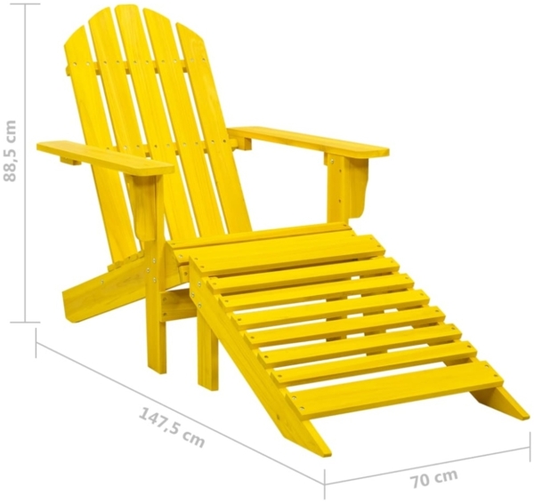vidaXL Adirondack-Gartenstuhl mit Fußteil Massivholz Tanne Gelb 315864 Bild 3