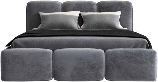 Polsterbett STAR 160x200 mit Matratze, Bettkasten und Lattenrost. Farbe: Anthracite 18 Bild 2