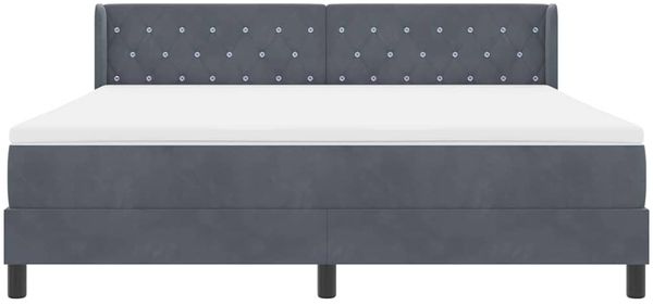 vidaXL Boxspringbett mit Kopfteil Dunkelgrau 200 x 180 cm Samt 3341427 Bild 7