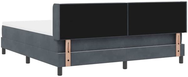 vidaXL Boxspringbett mit Kopfteil Dunkelgrau 200 x 180 cm Samt 3341427 Bild 9