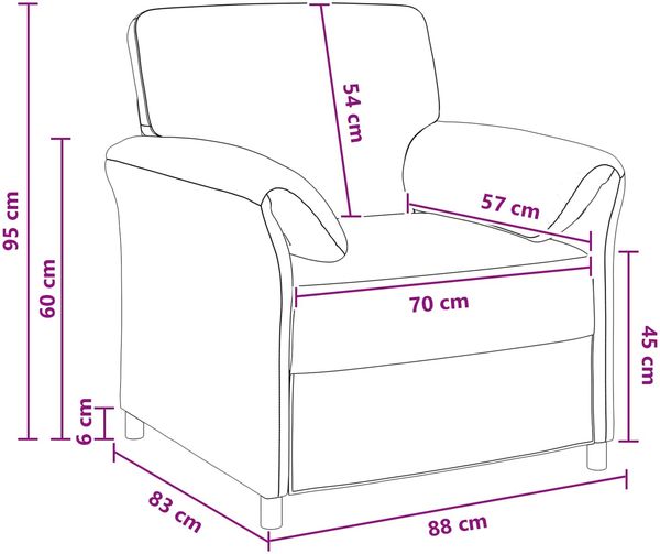 vidaXL 1-Sitzer Sofa Hellgrau 88 x 83 x 95 cm Samt 42033925 Bild 8