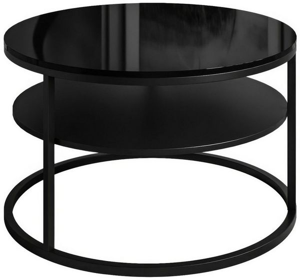 Lookway Couchtisch CIRI Hochglanz mit Ablage (1 Tisch), Durchmesser: ⌀70 cm