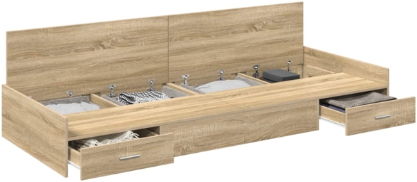 vidaXL Bettrahmen mit Kopfteil Sonoma-Eiche 70 x 190 cm Holzwerkstoff 3335255