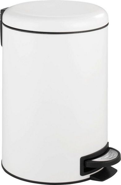 WENKO LEMAN Mülleimer 12 Liter, Weiß, Easy Close