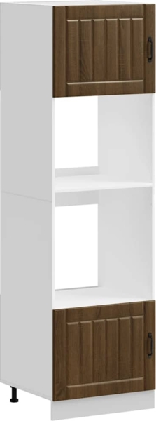 vidaXL Herdumbauschränke 2Stk. Lucca Braun Eichen-Optik Holzwerkstoff 3315048