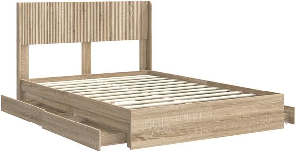 vidaXL Bettgestell mit Stauraum und Kopfteil Sonoma-Eiche 160 x 200 cm 3414367 Bild 5