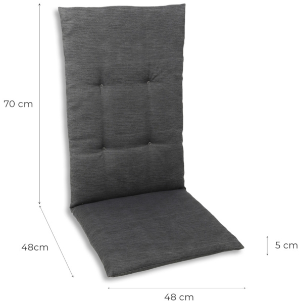 GO-DE Hochlehner-Auflage 118 cm x 48 cm x 5 cm, grau Bild 4