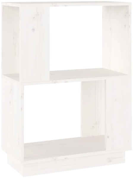 vidaXL Bücherregal/Raumteiler Weiß 51x25x70 cm Massivholz Kiefer 814030