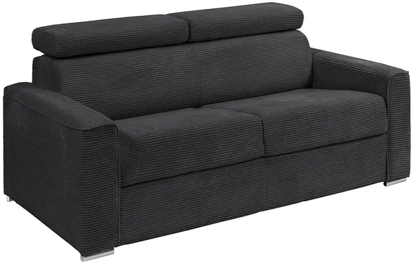 Vente-unique - VIZIR Sofa SamtStoff Grau - B 223 cm94 cm x H 110 cm95 cm x L 216 cm Bild 2