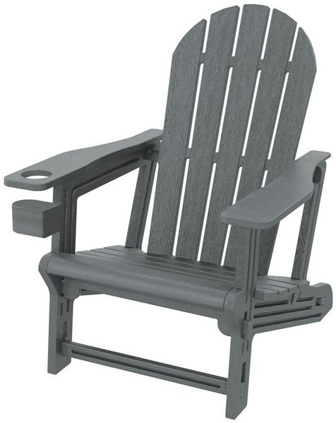 ML-DESIGN Gartenstuhl Adirondack Stuhl Kunststoff-Holzoptik Loungestuhl mit Getränkehalter, Gartensessel bis 180kg wetterfest Loungesessel für Garten & Terrasse