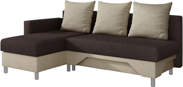 Ecksofa Tom, Seite: Links, Farbe: Alova 07 + Alova 68 + Alova 07