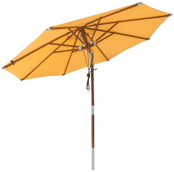 anndora-sonnenschirm Sonnenschirm 3m rund Knickbar Dreh-Kipp-Mechanismus, sahara gelb, Seilzugmechanik