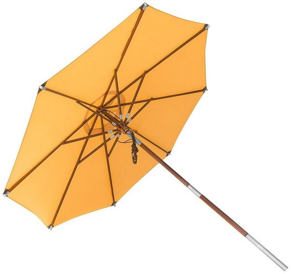 anndora-sonnenschirm Sonnenschirm 3m rund Knickbar Dreh-Kipp-Mechanismus, sahara gelb, Seilzugmechanik