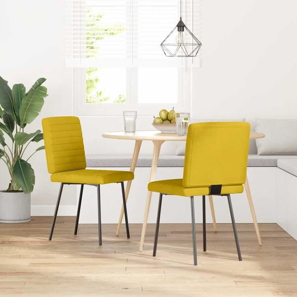 vidaXL Esszimmerstühle 2 Stk. Gelb Samt 4101163