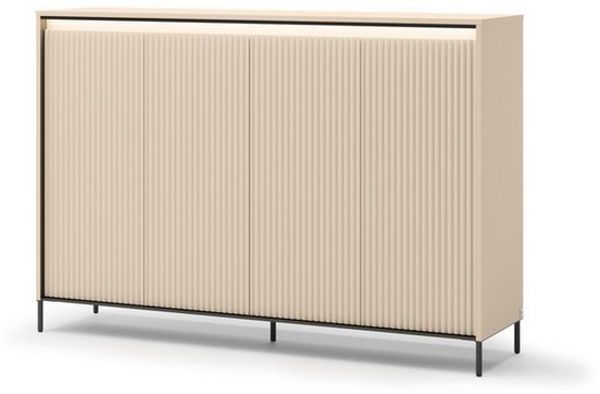 yourhouse24 Kommode TREND TG-04 mit 4 Türen und Beleuchtung, Sandbeige