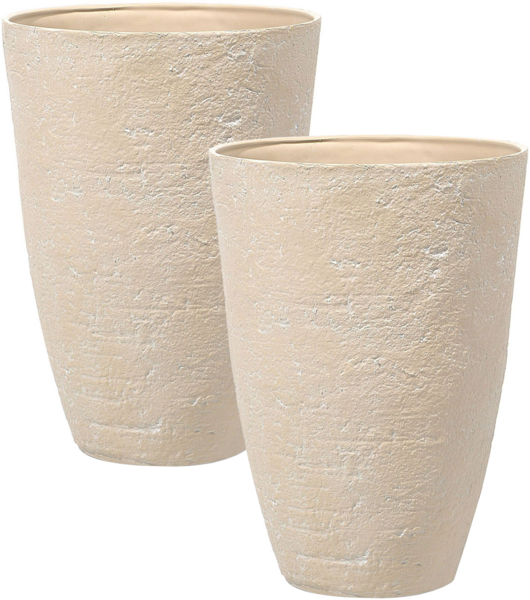 Blumentopf 2er Set sandbeige rund 51 x 51 x 71 cm CAMIA